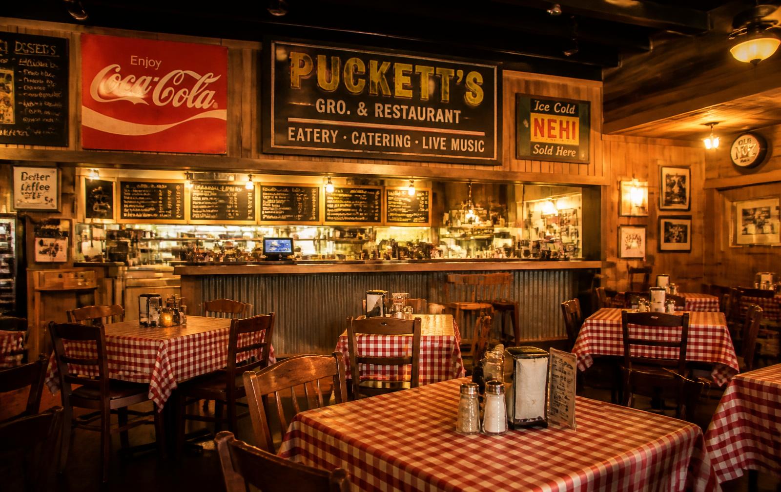 Cozy interior of The Shack, a Southern American diner